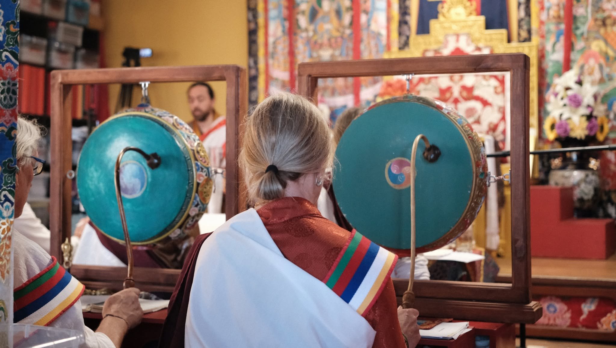 Beoefening in de tempel van Namkha Dzong